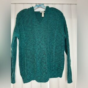 Teal Cable Knit Sweater